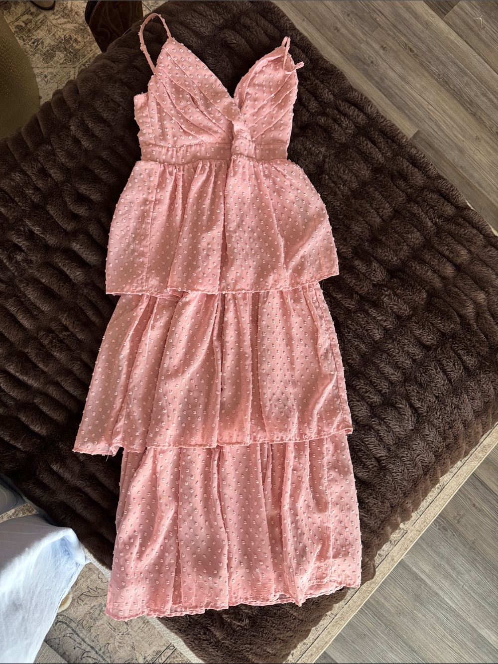 Lulu's Pink Tiered Midi Dress